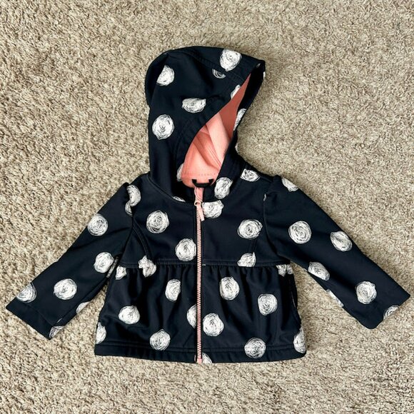 Girls' Cat & Jack Polka Dot Jacket I Size 18M I Black, White & Pink - Picture 2 of 6